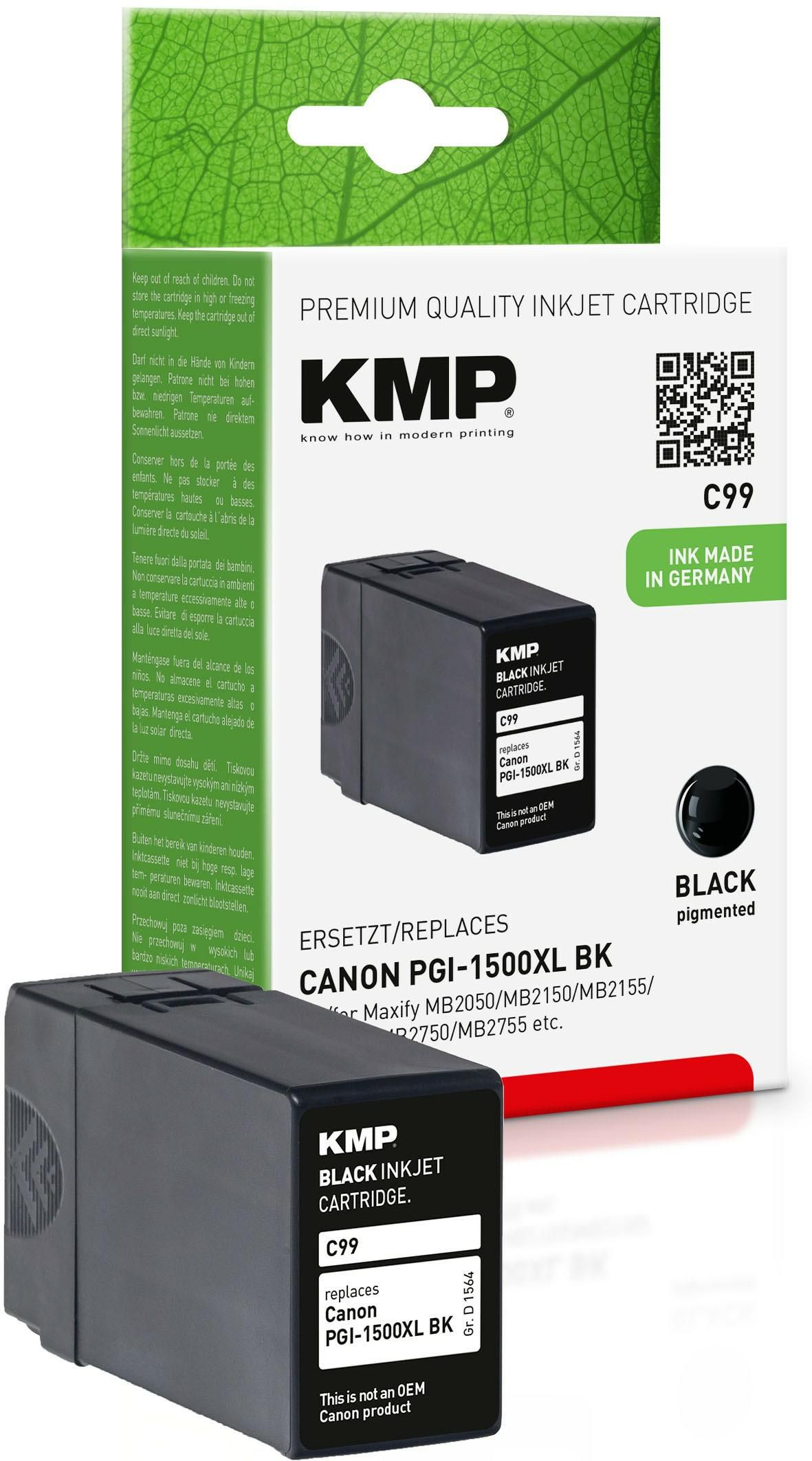 KMP-Printtechnik-AG 1564,0001 Cart. Canon PGI1500XLBK comp. 