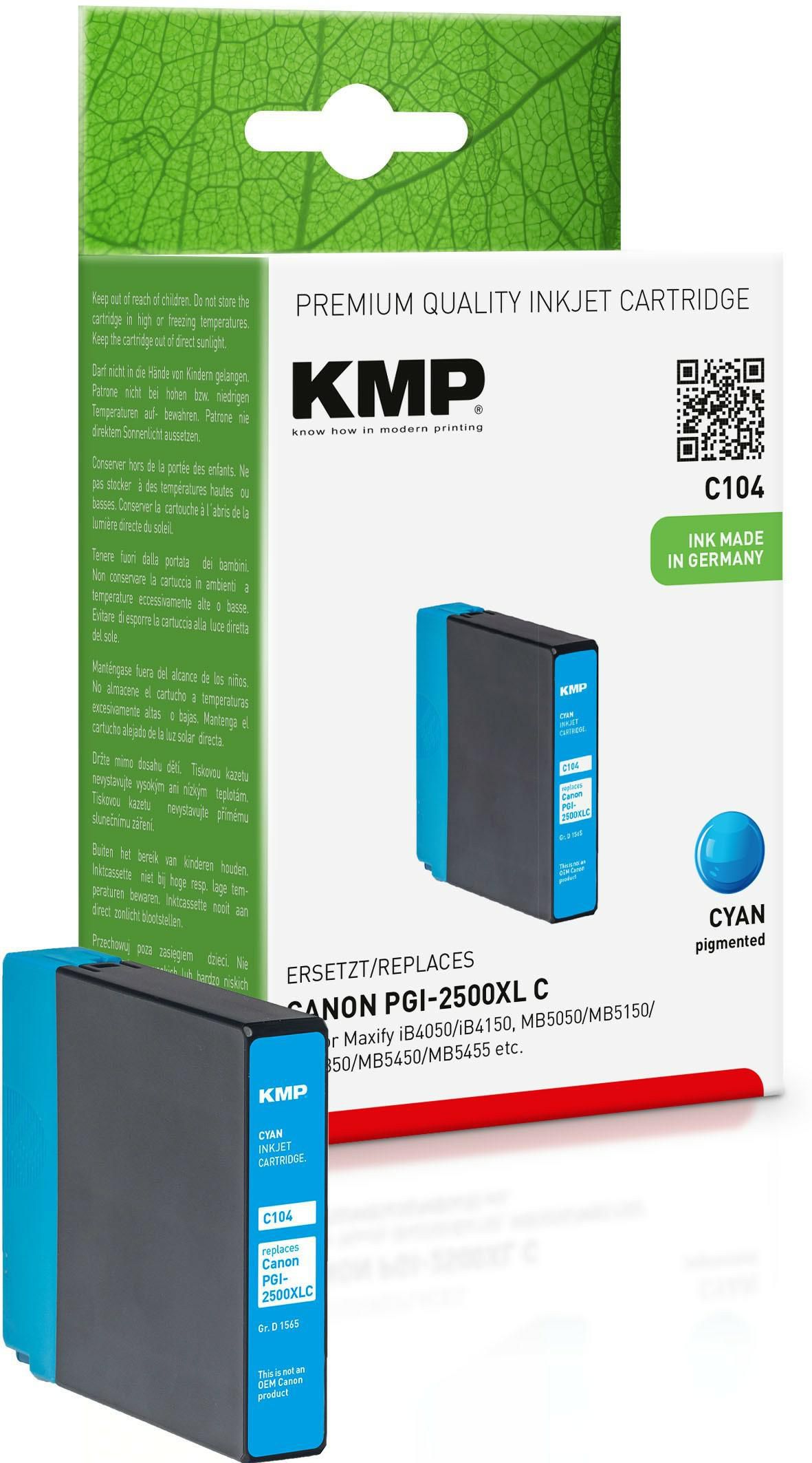 KMP-Printtechnik-AG 1565,0003 Cart. Canon PGI2500XLC comp. 