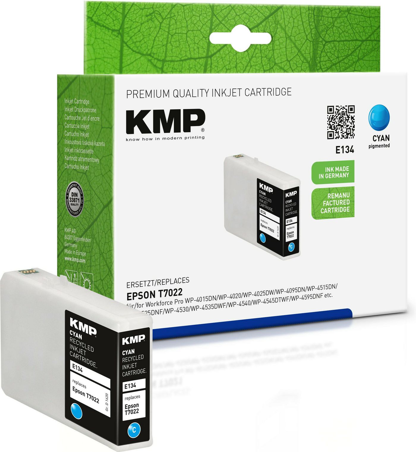 KMP-Printtechnik-AG 1620,4003 E134 ink cartridge cyan compat 
