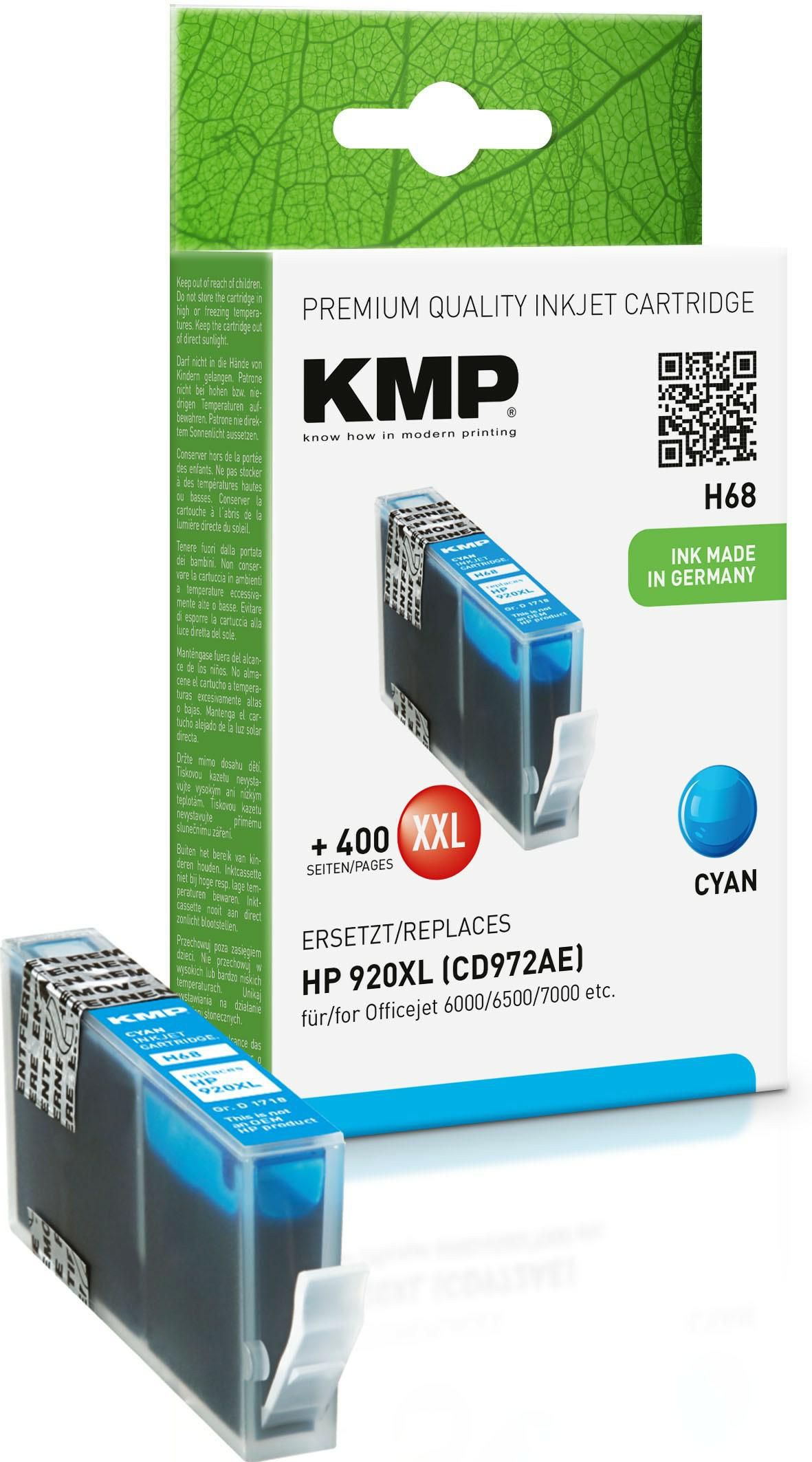 KMP-Printtechnik-AG 1718,0053 H68 ink cartridge cyan comp. 