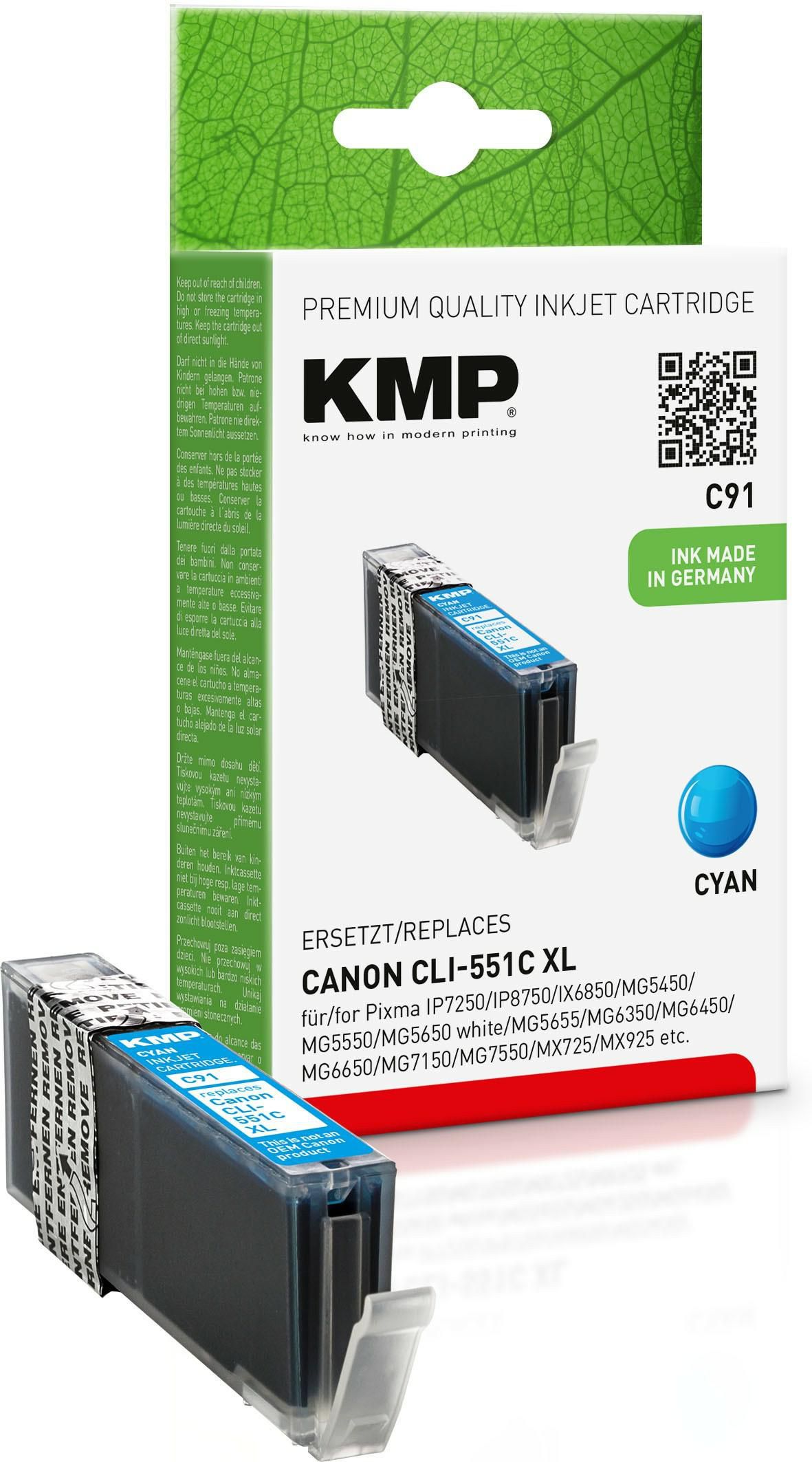 KMP-Printtechnik-AG 1519,0003 C91 ink cartridge cyan comp. 