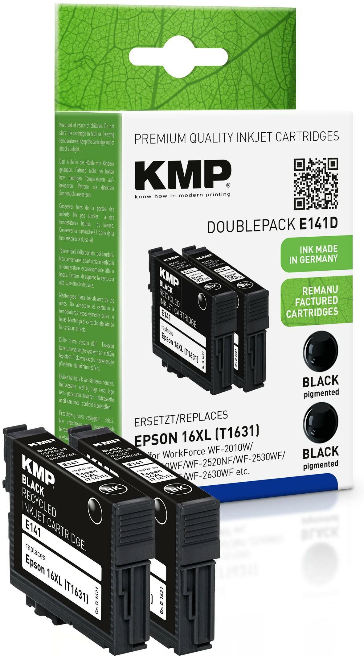 KMP E141D 2er Pack Schwarz Tintenpatrone
