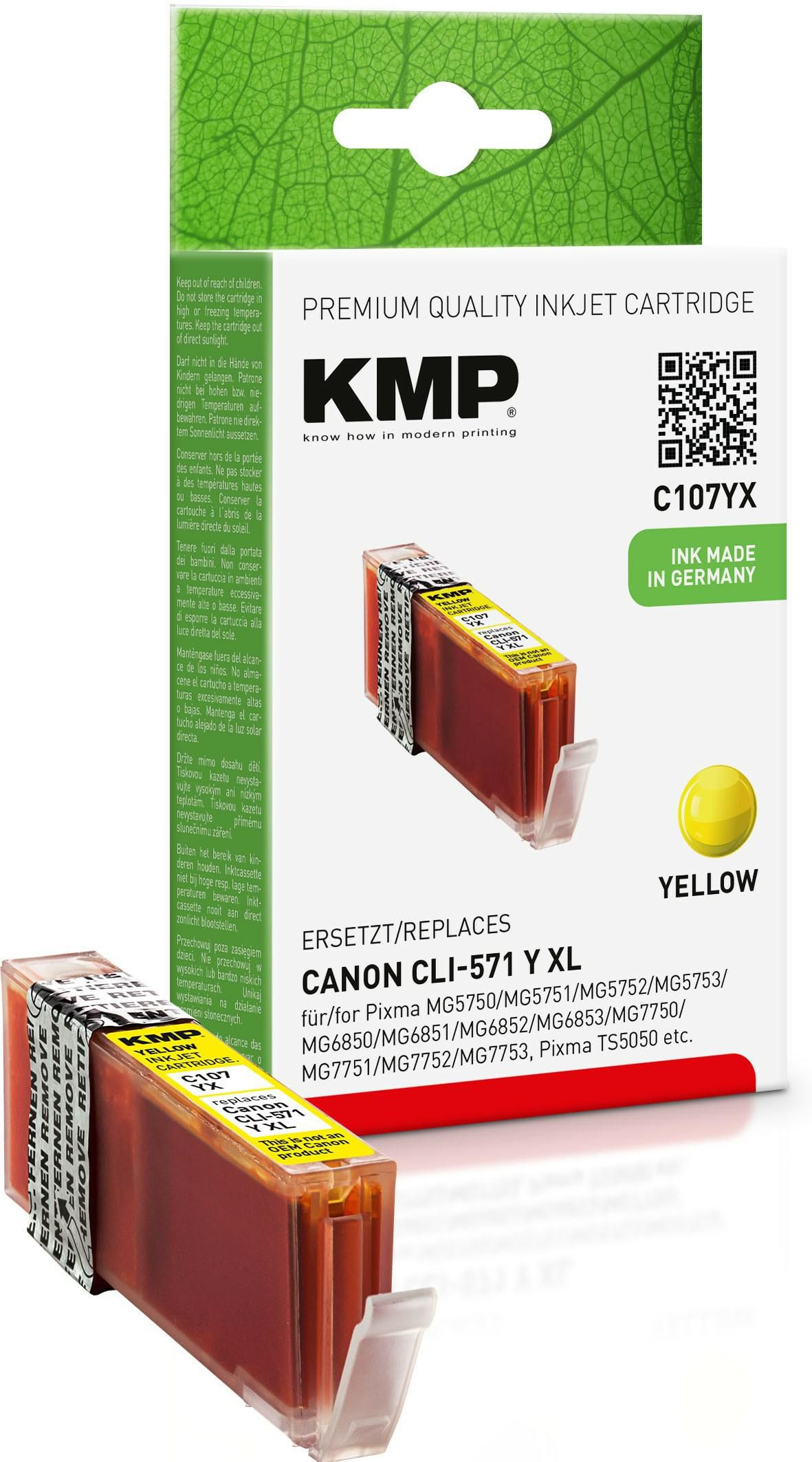 KMP-Printtechnik-AG 1569,0009 C107YX ink cartridge yellow 