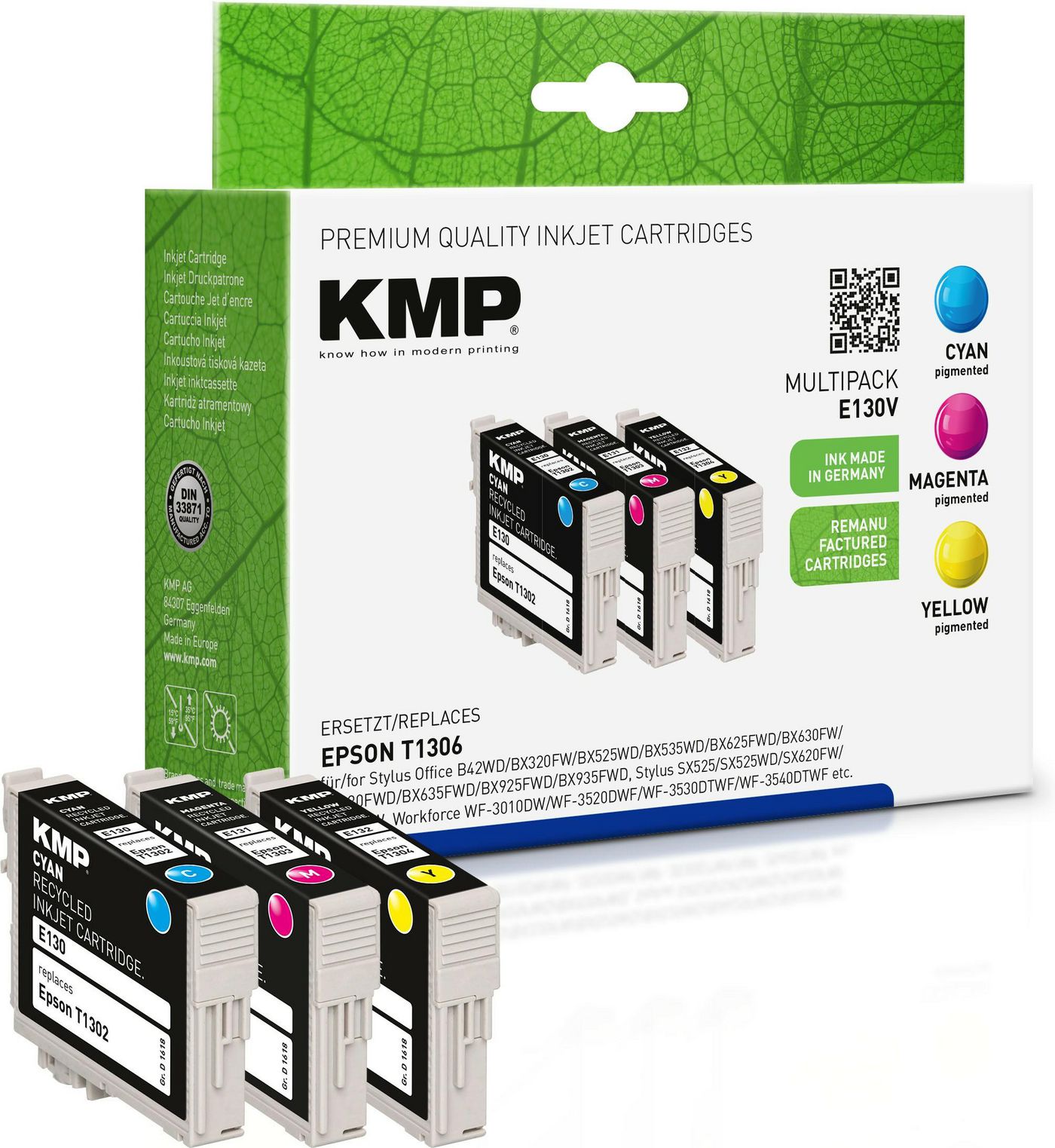 KMP-Printtechnik-AG 1618,4050 Cart. Epson T13020304 comp. 
