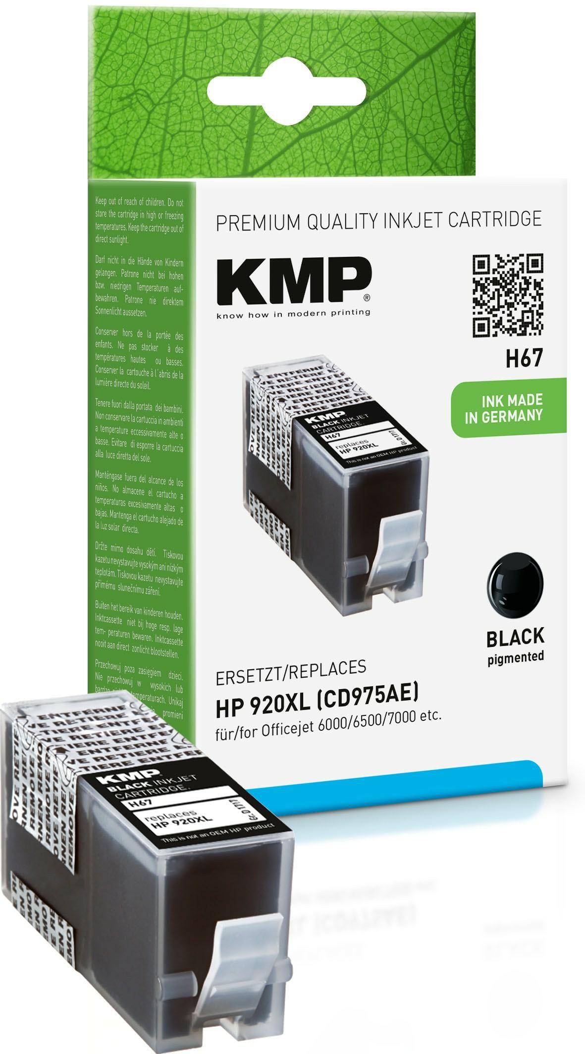 KMP H67 Schwarz Tintenpatrone
