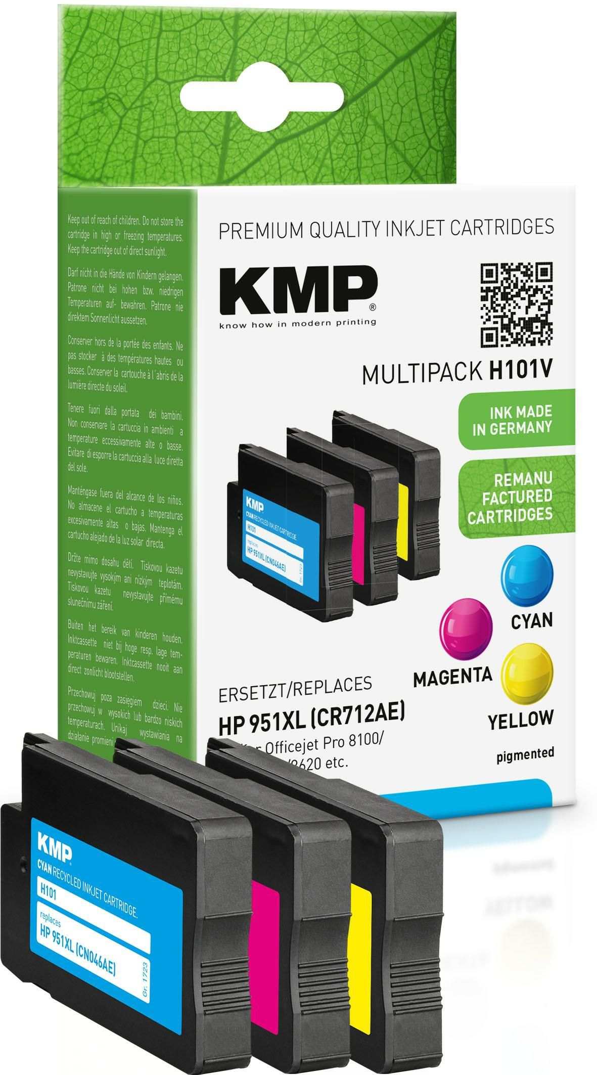 KMP MULTIPACK H101V 3er Pack Gelb, Cyan, Magenta Tintenpatrone
