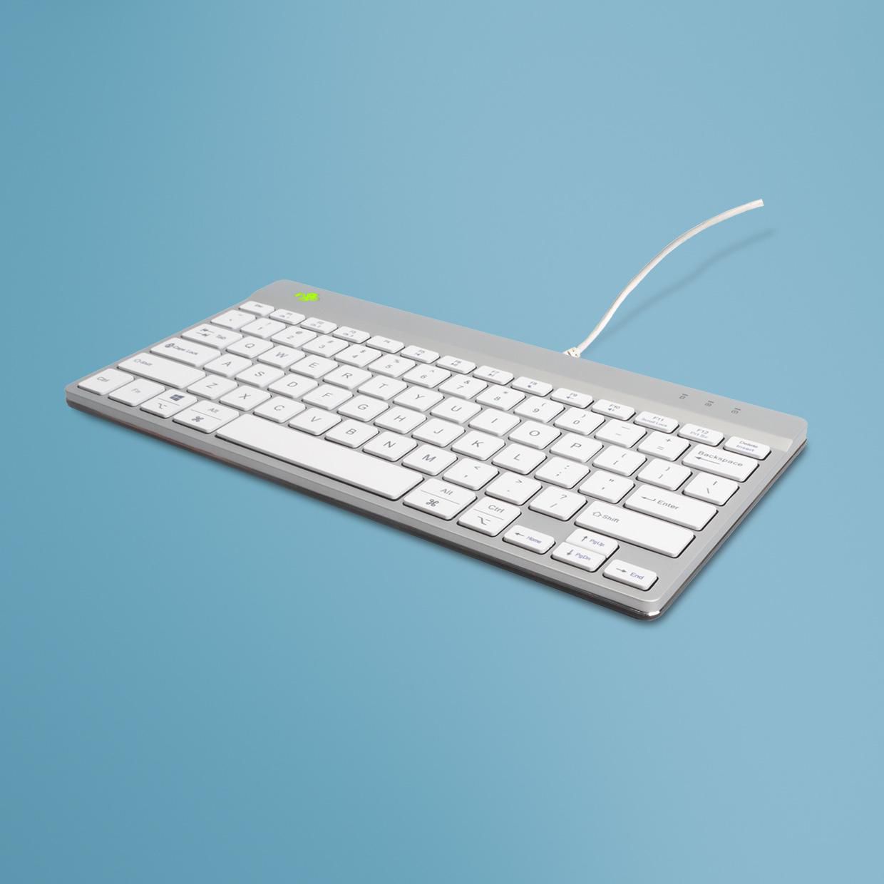 R-GO TOOLS Tastatur Compact Break US-Layout Kabel weiß