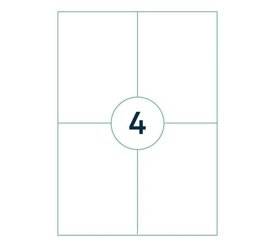 A4 label 105x148 mm. 4 labels