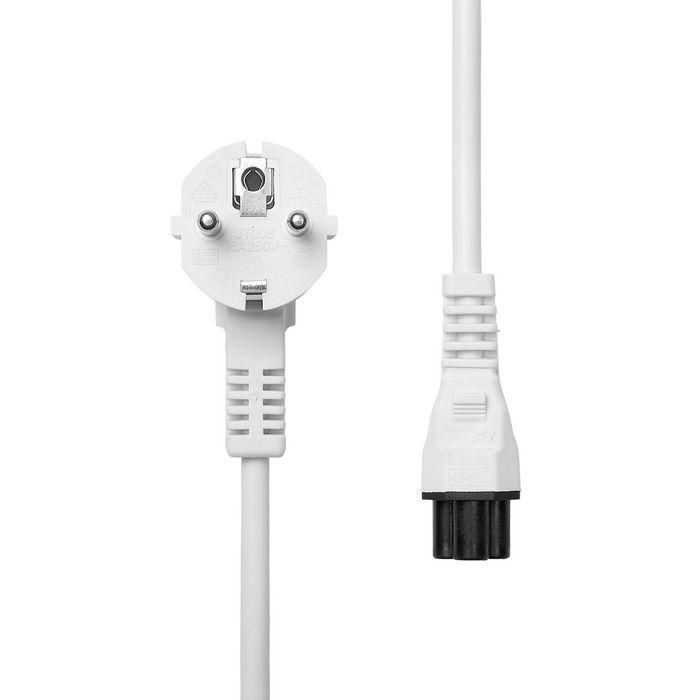 Power Cord CEE 7/7 - C5 3m - White Angled Schuko White - H05VV-F3x075mm2 CU Male-Female - Warranty 300M