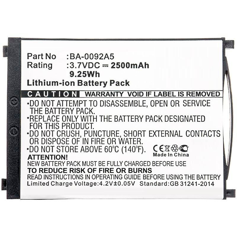 CoreParts Battery 9.25Wh Li-ion 3.7V 2500mAh Black for CipherLAB
