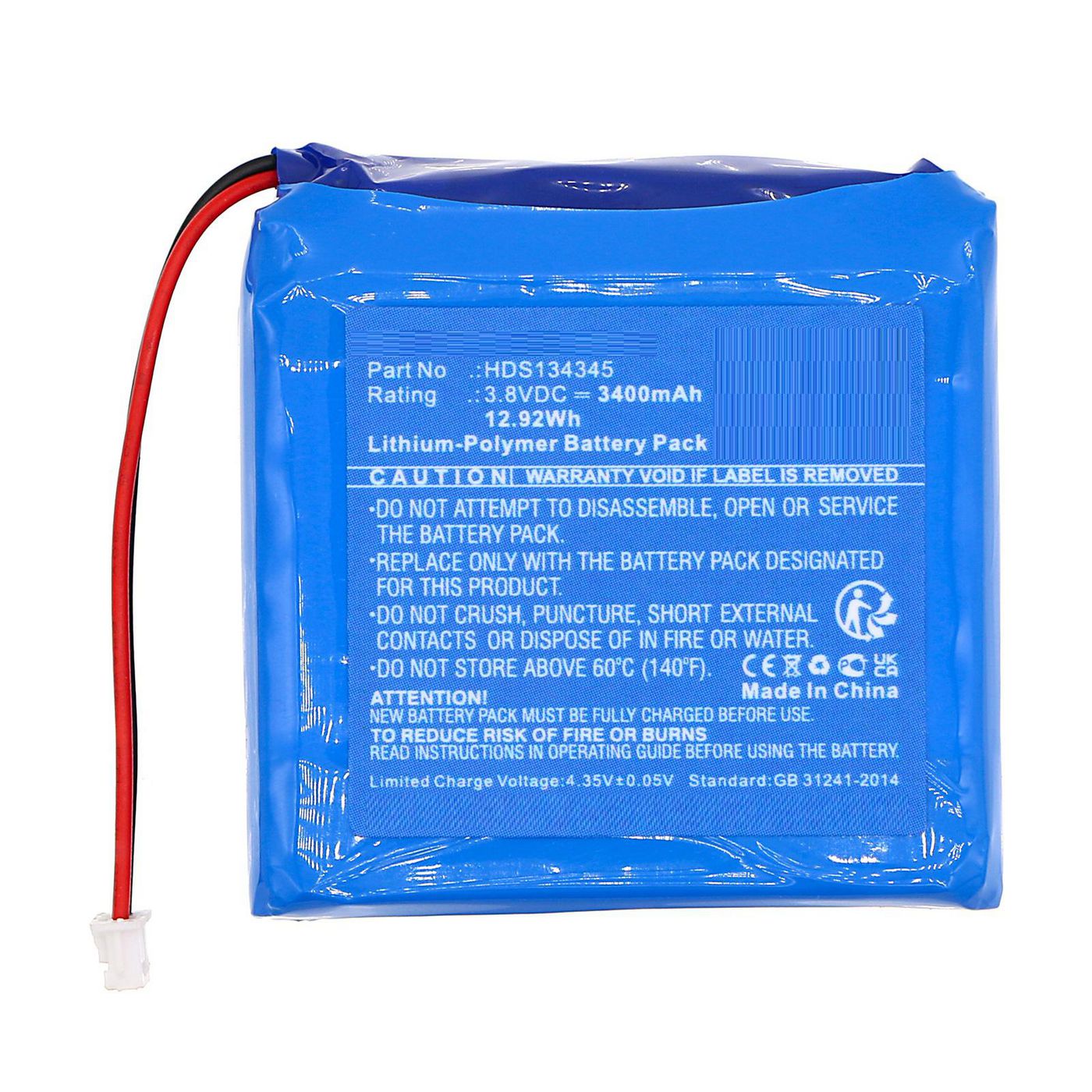 Battery 3.8V 3400mAh 12.92Wh 