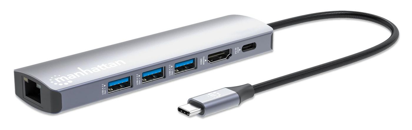 MANHATTAN 6-in-1 4K USB-C Dockingstation 1xHDMI 3xUSB 5 Gb/s