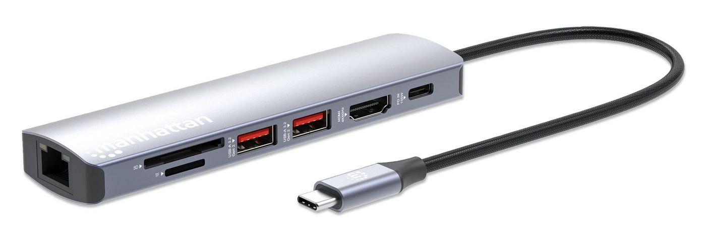 MANHATTAN 7-in-1 4K USB-C Dockingstation 1xHDMI 2xUSB 10Gb/s