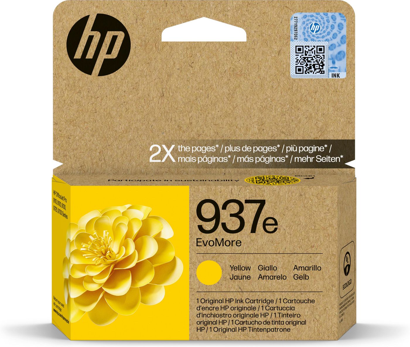 HP EvoMore 4S6W8NE Tintenpatrone yellow No. 937e