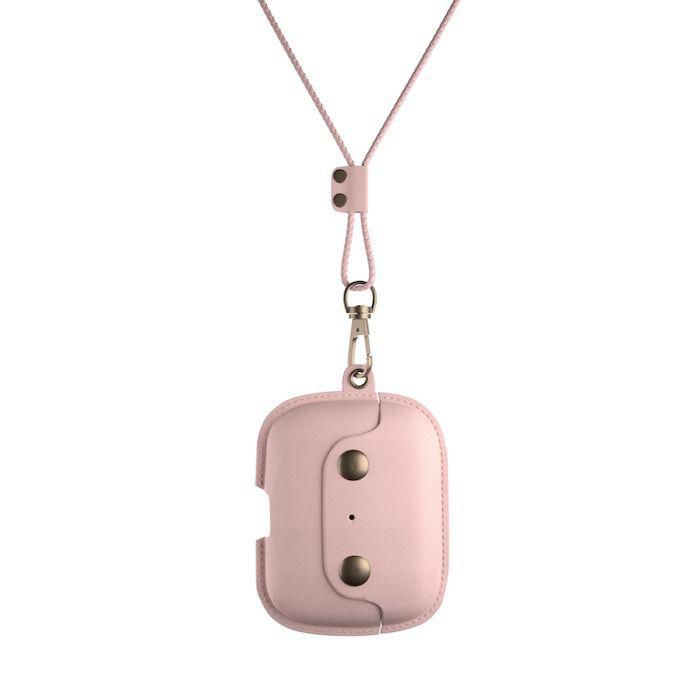 WOODCESSORIES AirCase Pro AirPod Leather Necklace Case Old Rose