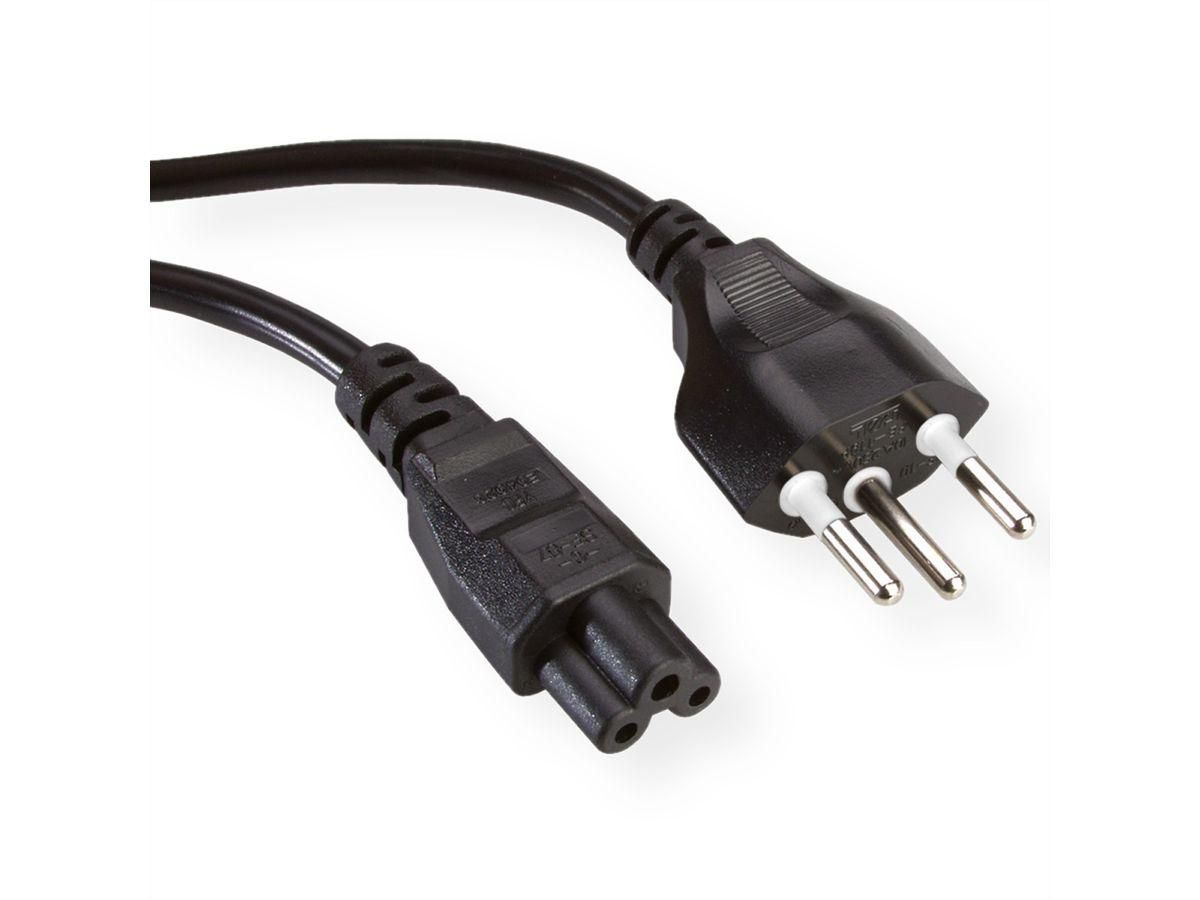 ROLINE Power Cable Type J (CH) to C5. Black. 1.8m
