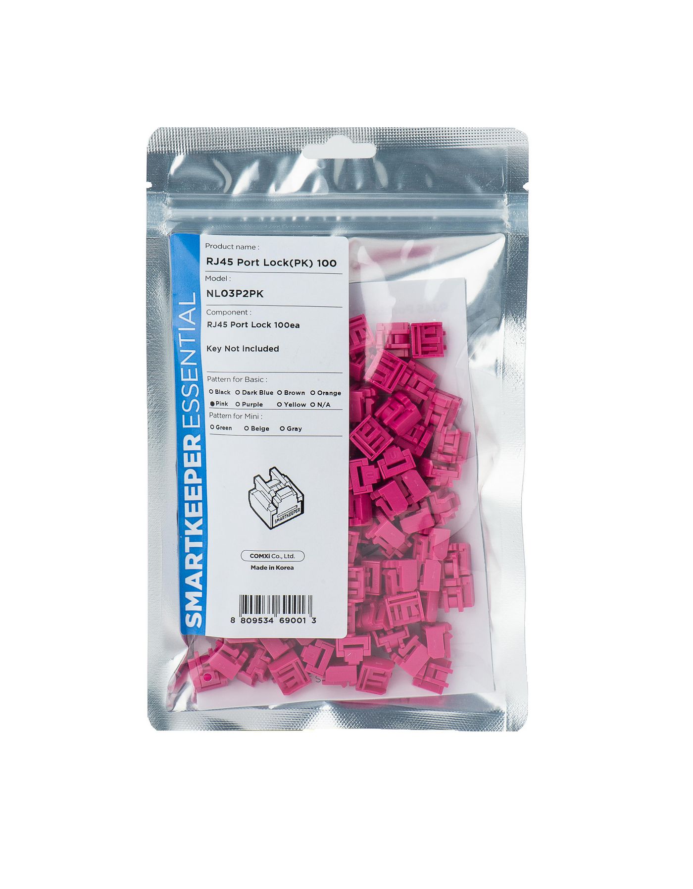 SMARTKEEPER Basic \"RJ45 Port\" Blocker pink        100 Stk.