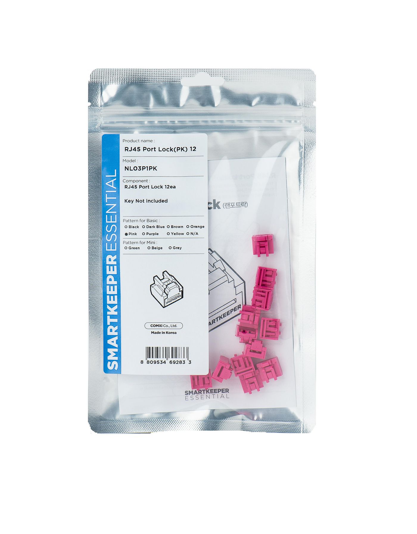 SMARTKEEPER Basic \"RJ45 Port\" Blocker pink         12 Stk.