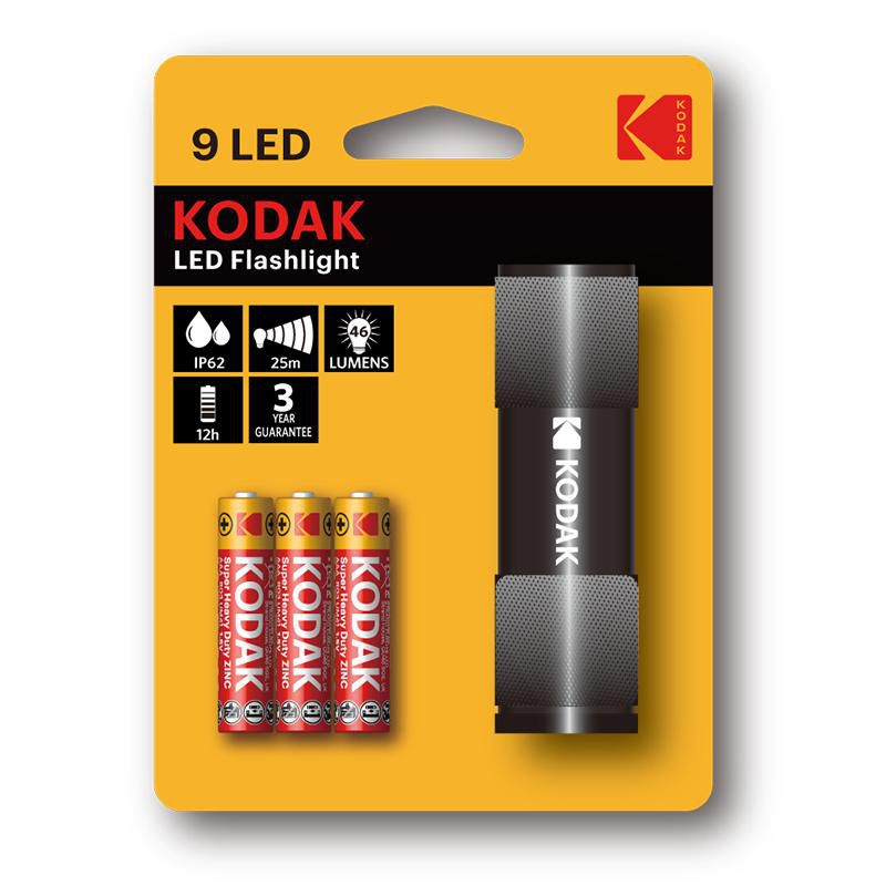 Kodak 30412446 W128901868 9 Led Black Hand Flashlight 