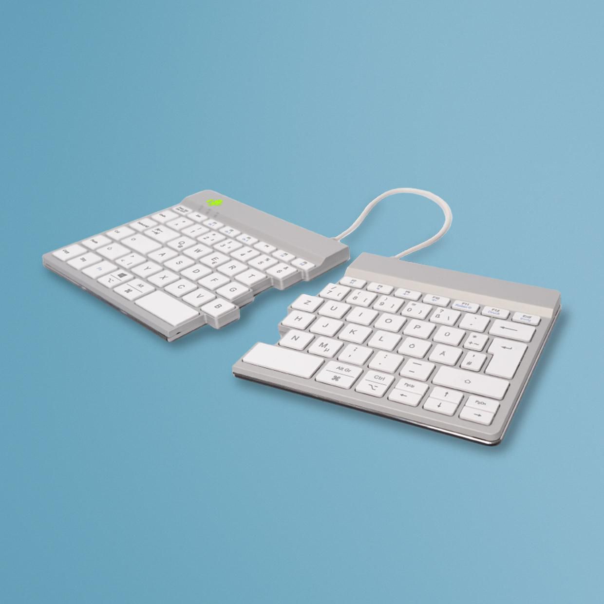 R-Go Tools Split RGOSBDEWLWH tastiera Bluetooth QWERTZ Tedesco Bianco (R-GO SPLIT BREAK ERGONOMIC - KEYBOARD QWERTZ [DE] BLUETO