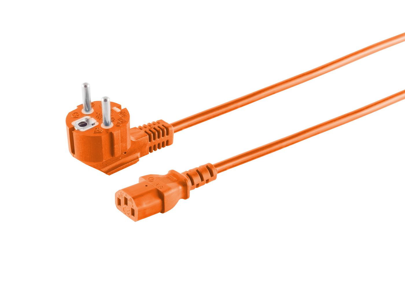Power Cord Schuko Angled - - C13 1.8m Orange MicroConnect - Power Cord Schuko Angled - C13 1.8m Orange - Warranty: 300M