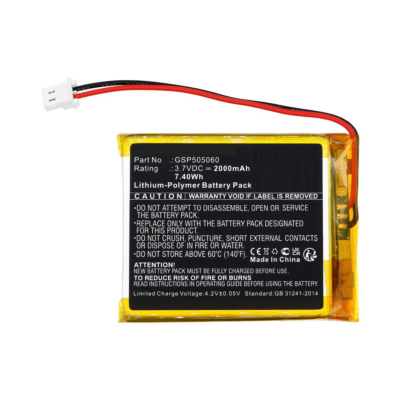 Battery 3.7V 2000mAh 7.40Wh