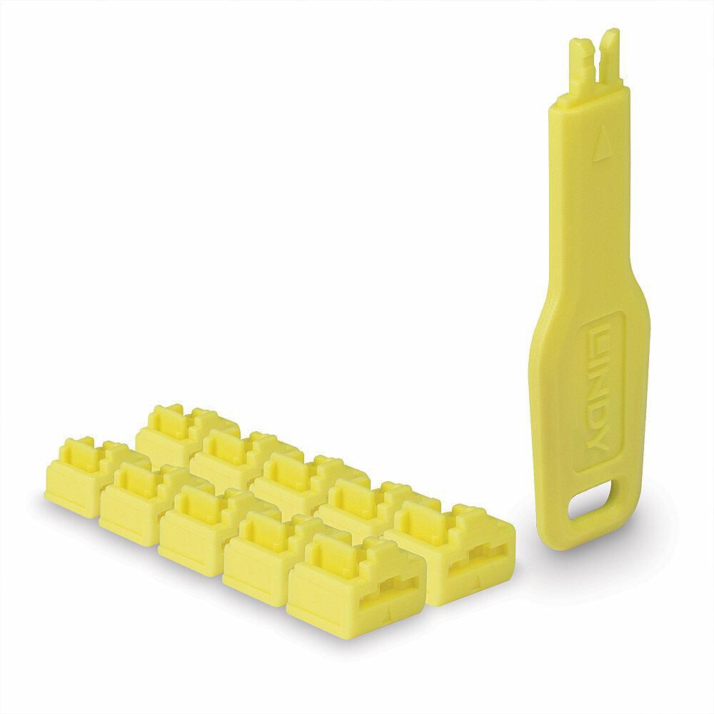 RJ45 Port Locks Yellow, 10x +