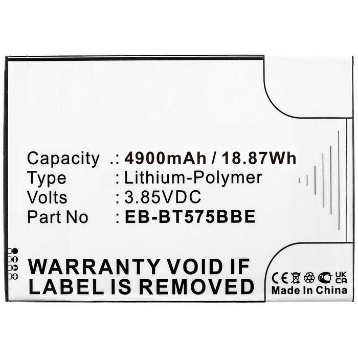 CoreParts MBXTAB-BA218 ricambio per cellulare (Battery 18.87Wh Li-Polymer - 3.85V 4900mAh, Black for - Samsung Tablet - Warrant