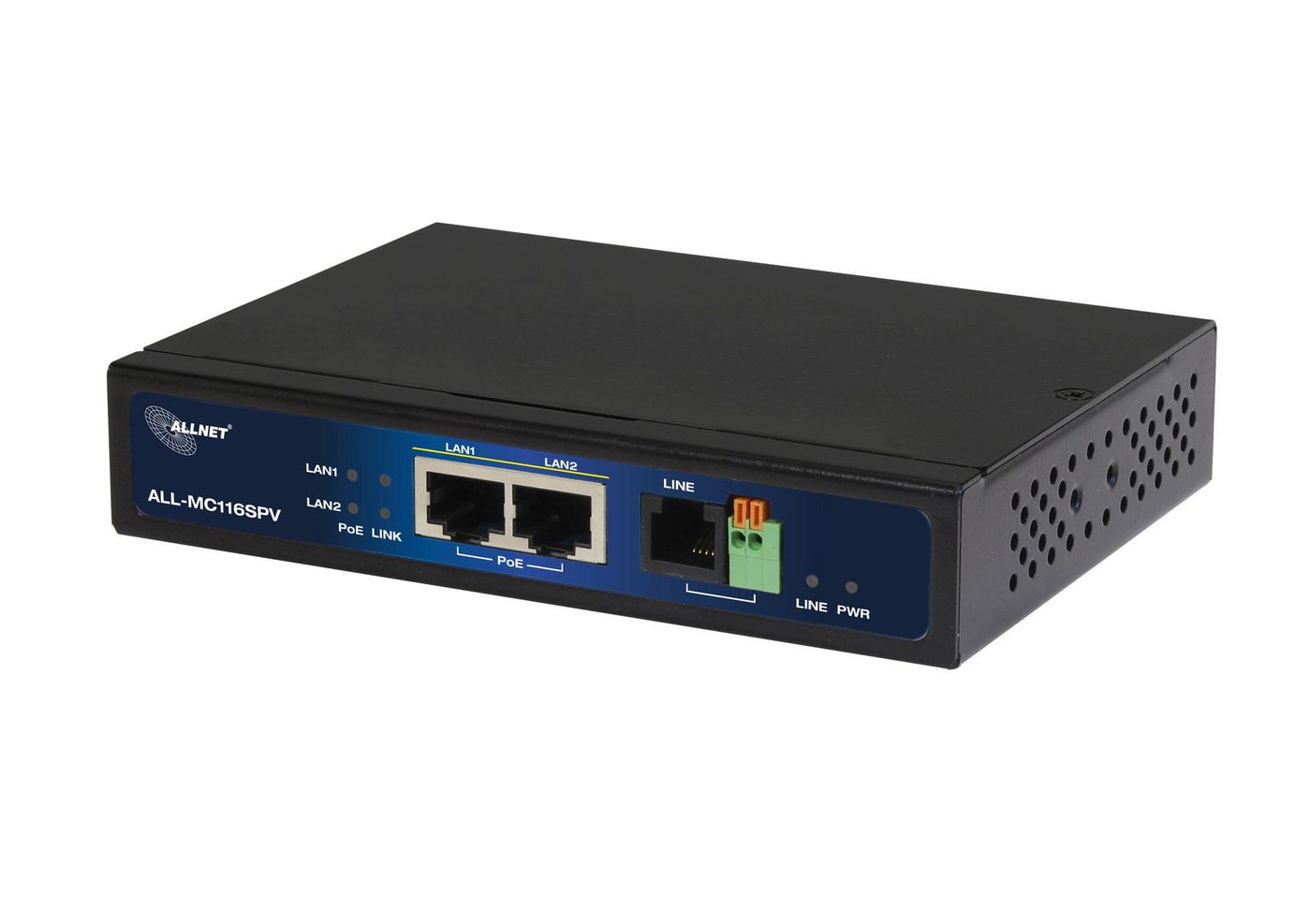 ALLNET ISP Bridge Modem VDSL2 con VectoringPointtoPoint SlaveModem 2 porte PoE IEEE8023at non gestite ALLMC116SPVVDSL2