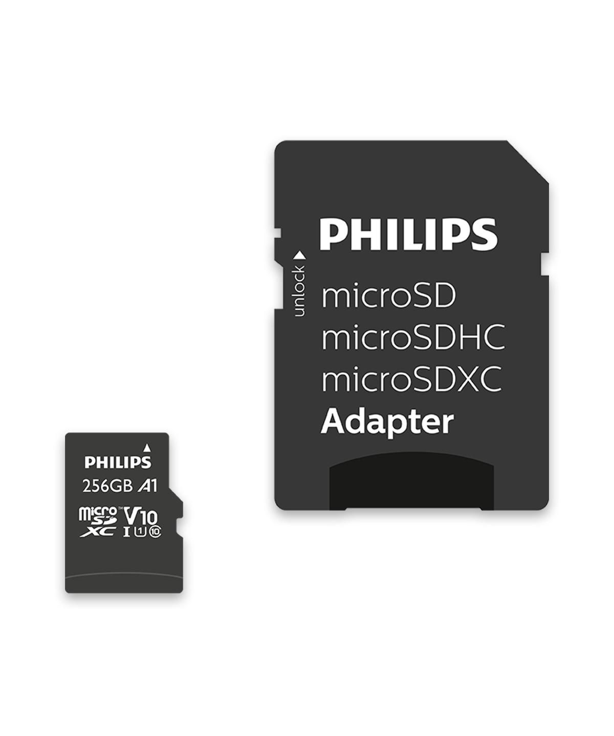 Scheda Philips MicroSDXC da 256 GB Classe 10 UHS-I U1 con adattatore