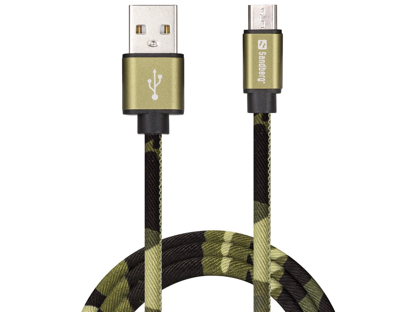Кабель Sandberg MicroUSB Green Camouflage 1m, 441-15