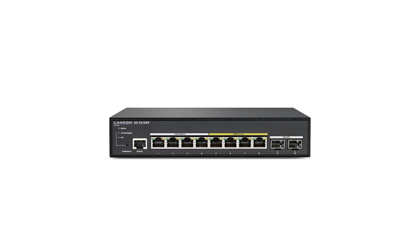Lancom Systems GS-3510XP Gestito L2 2.5G Ethernet [100/1000/2500] Supporto Power over Ethernet [PoE] 1U Nero (LANCOM GS-3510XP