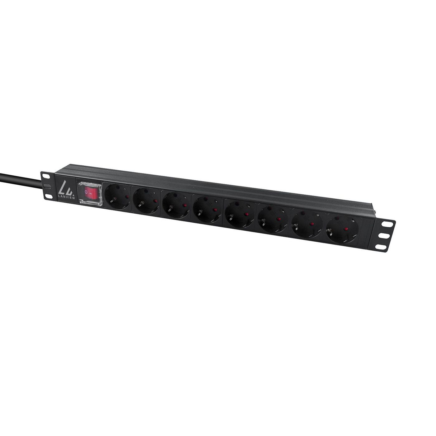 Lanview LVR-2MSCH-SCH-C13-8 non classificato (19" rack mount power strip, - 1U, 16A with 8 x Schuko - socket, C14 plug - Warran