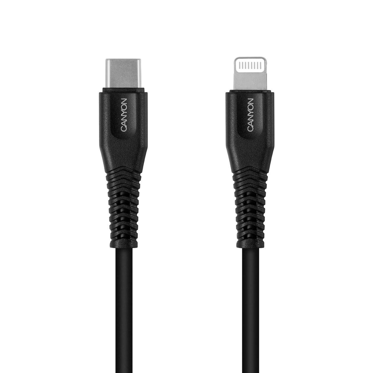 Canyon MFI-4 1,2 m Nero (CANYON Charge And Sync Cable USB Type-C - Lightning MFI-4 B)