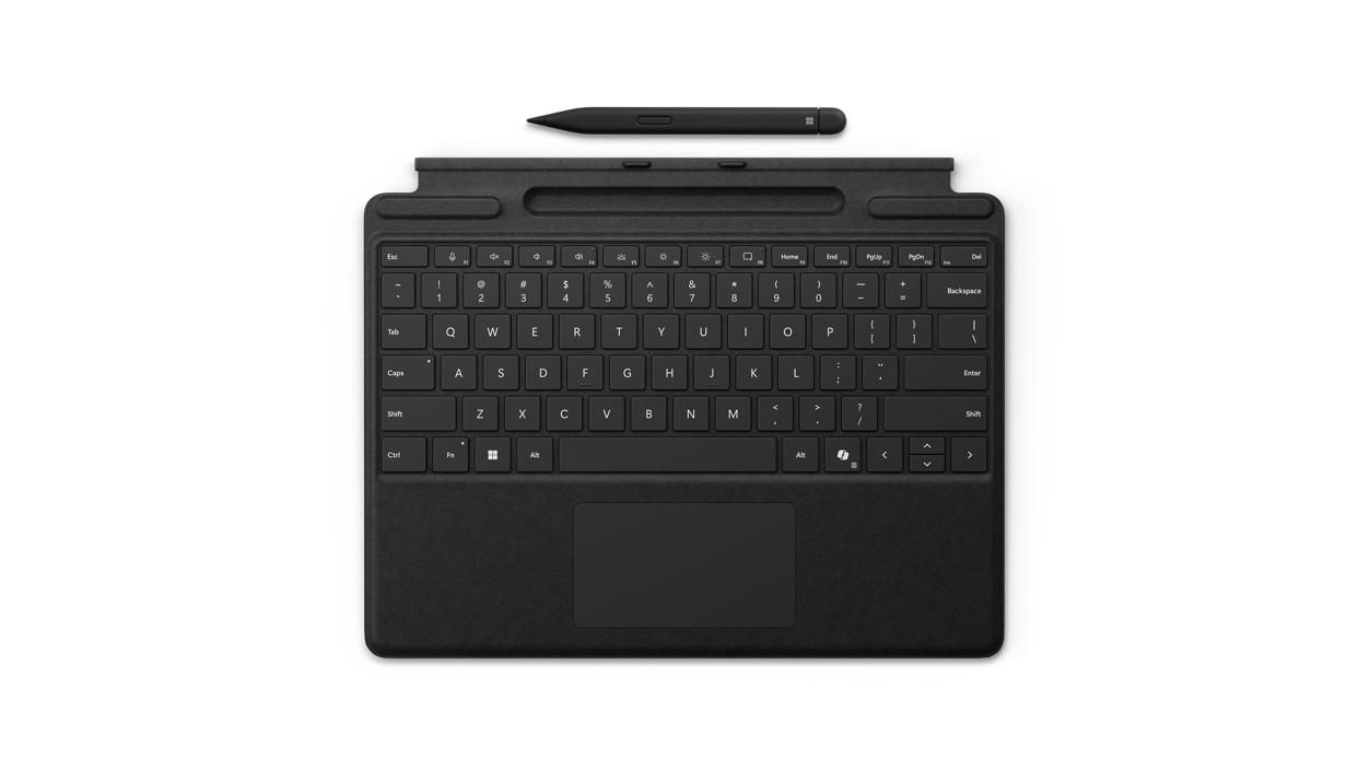 Cover con tasti per Microsoft Surface Pro con penna sottile per Surface Pro 10 nera