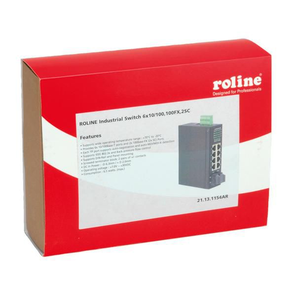Switch industriale 6x RJ-45, 2x SC, non gestito, full duplex