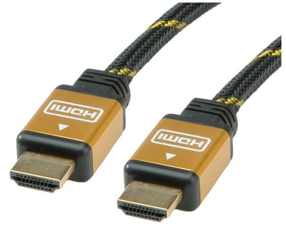 Roline 11.04.5560 W128948193 GOLD HDMI High Speed Cable, 