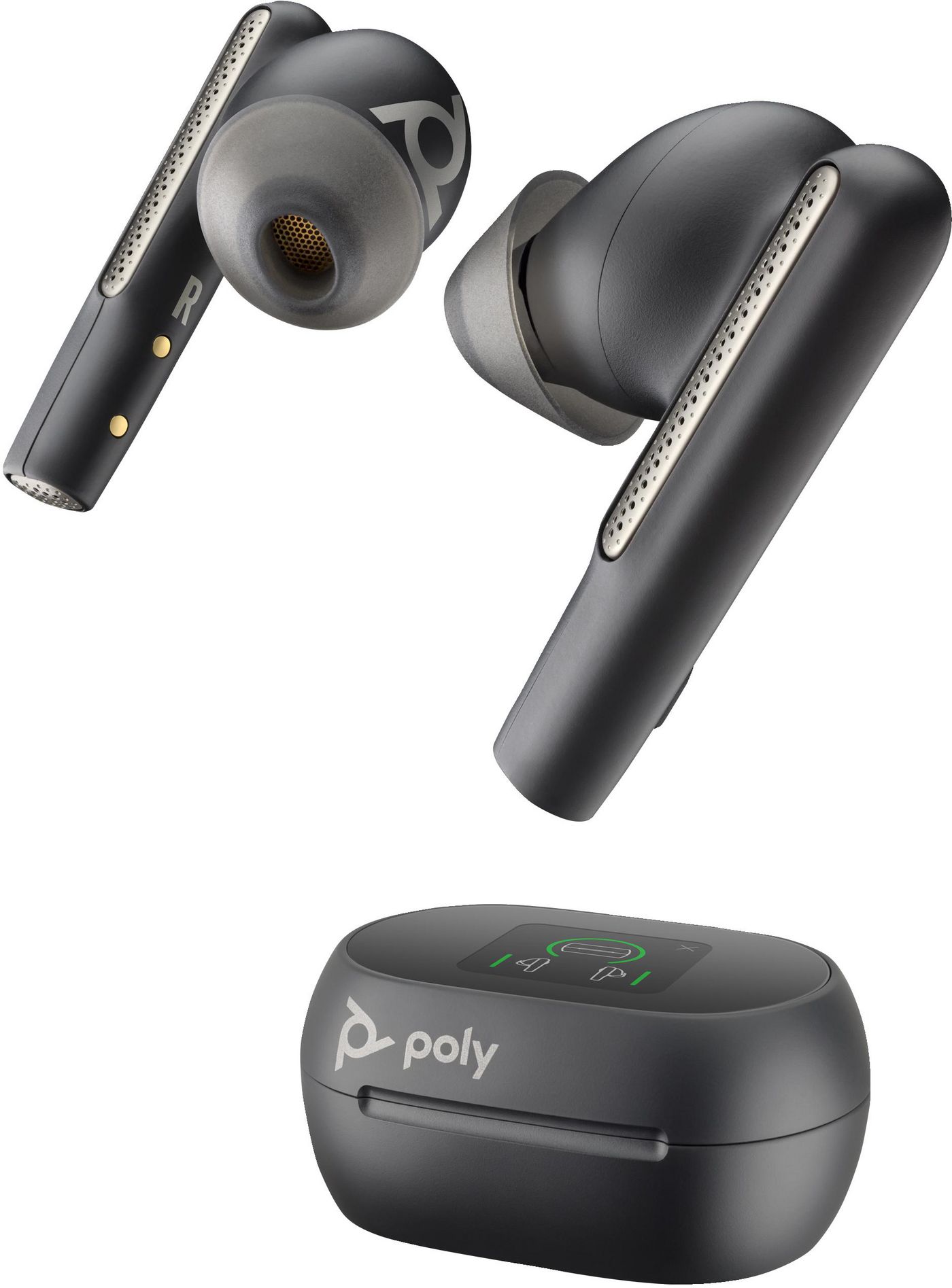 POLY Auricolari nerofumo Voyager Free 60 UC M Adattatore BT700 USB-A Custodia per ricarica con touchscreen