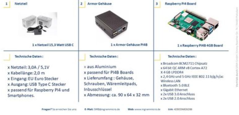 RASPBERRY PI 4B ARMOR 4GB KIT V - .