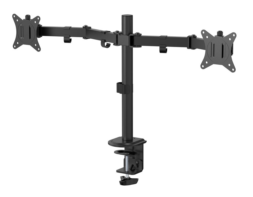 Dual Office Monitor Desk - Mount Quick Release VESA - 75x75 and 100x100, Screen Size 17-32. - Warranty: 120M