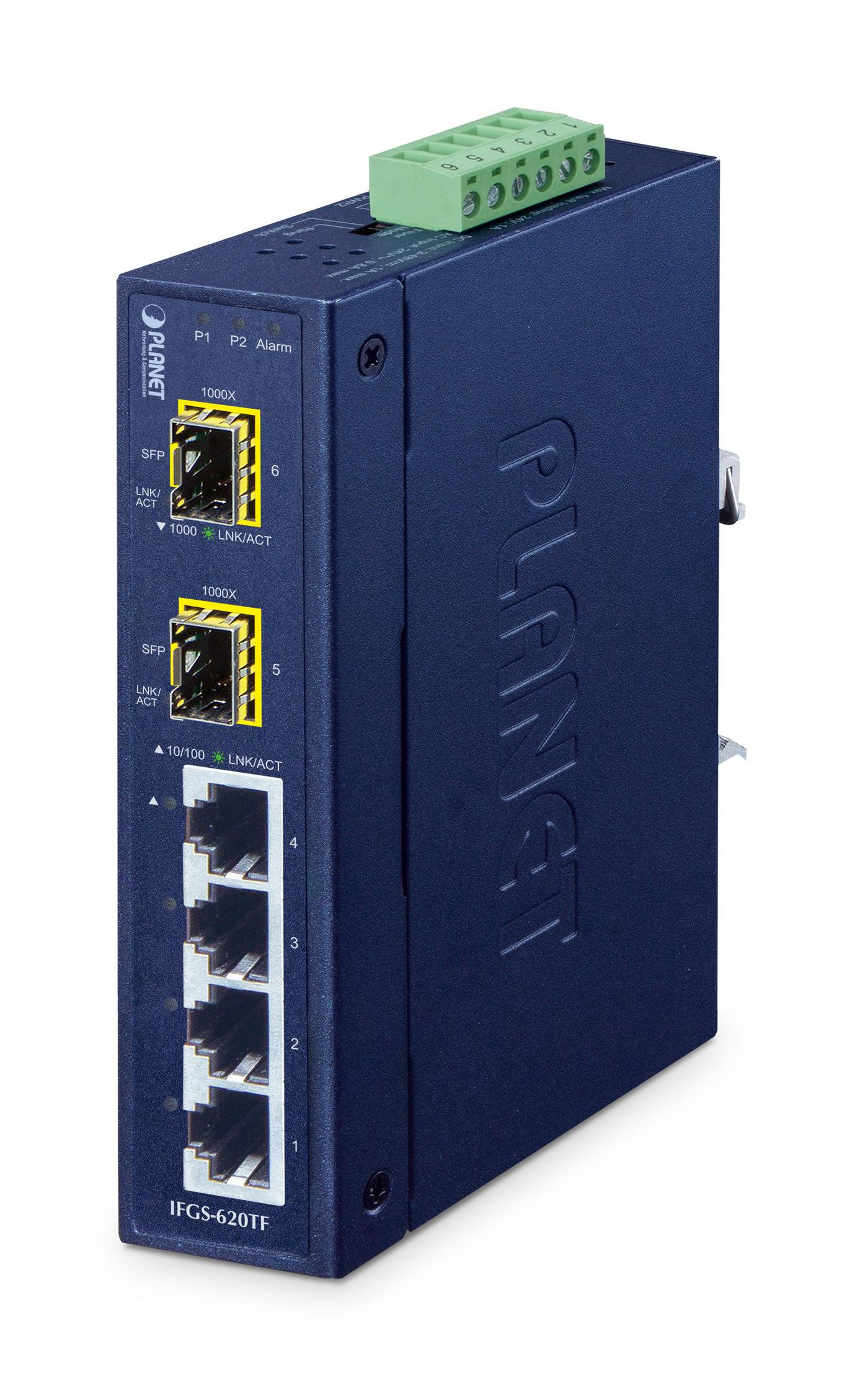 PLANET IFGS-620TF switch di rete Non gestito Fast Ethernet [10/100] Blu (Planet Industrial 4-Port Ring Ethernet)