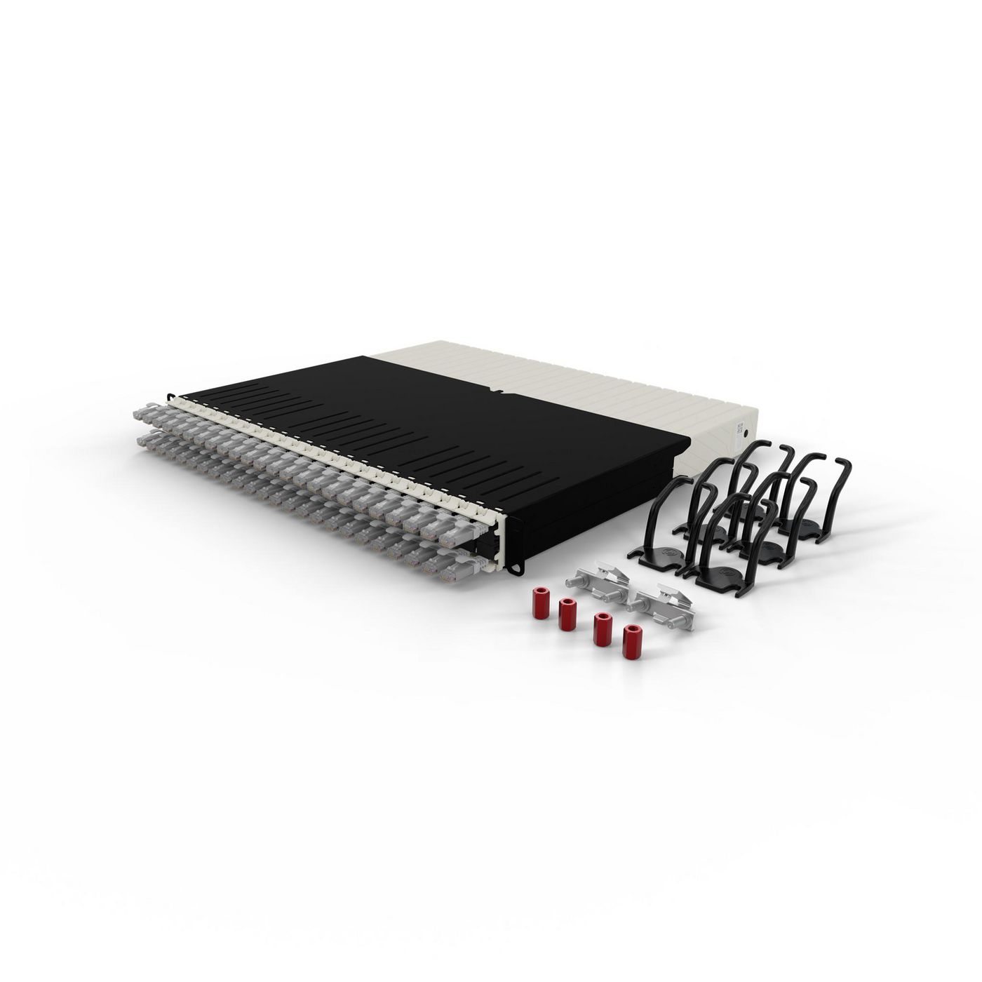 PATCHBOX PONEX8UTPSL cavo di rete Grigio 08 m Cat6a U/UTP UTP (PATCHBOX.ONE 8RU UTP CAT.6A GREYFRAME INCL. 24 CASSETTES & 6 PAT