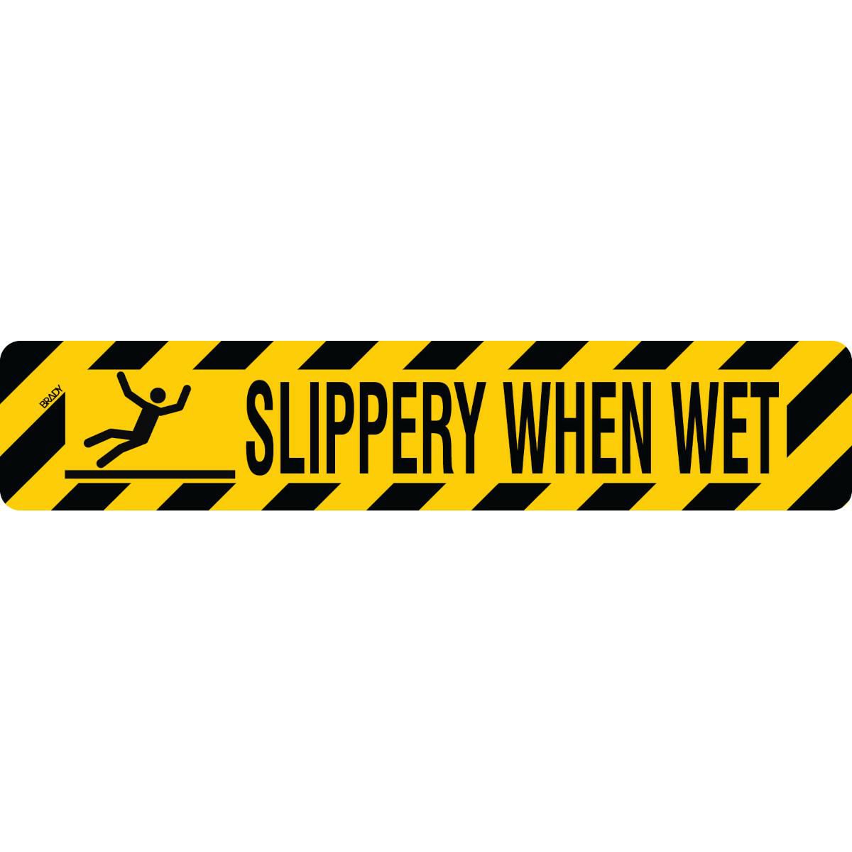 Brady FLO-YL7EN750X150 W128405091 Floor Safety Sign - WARNING 