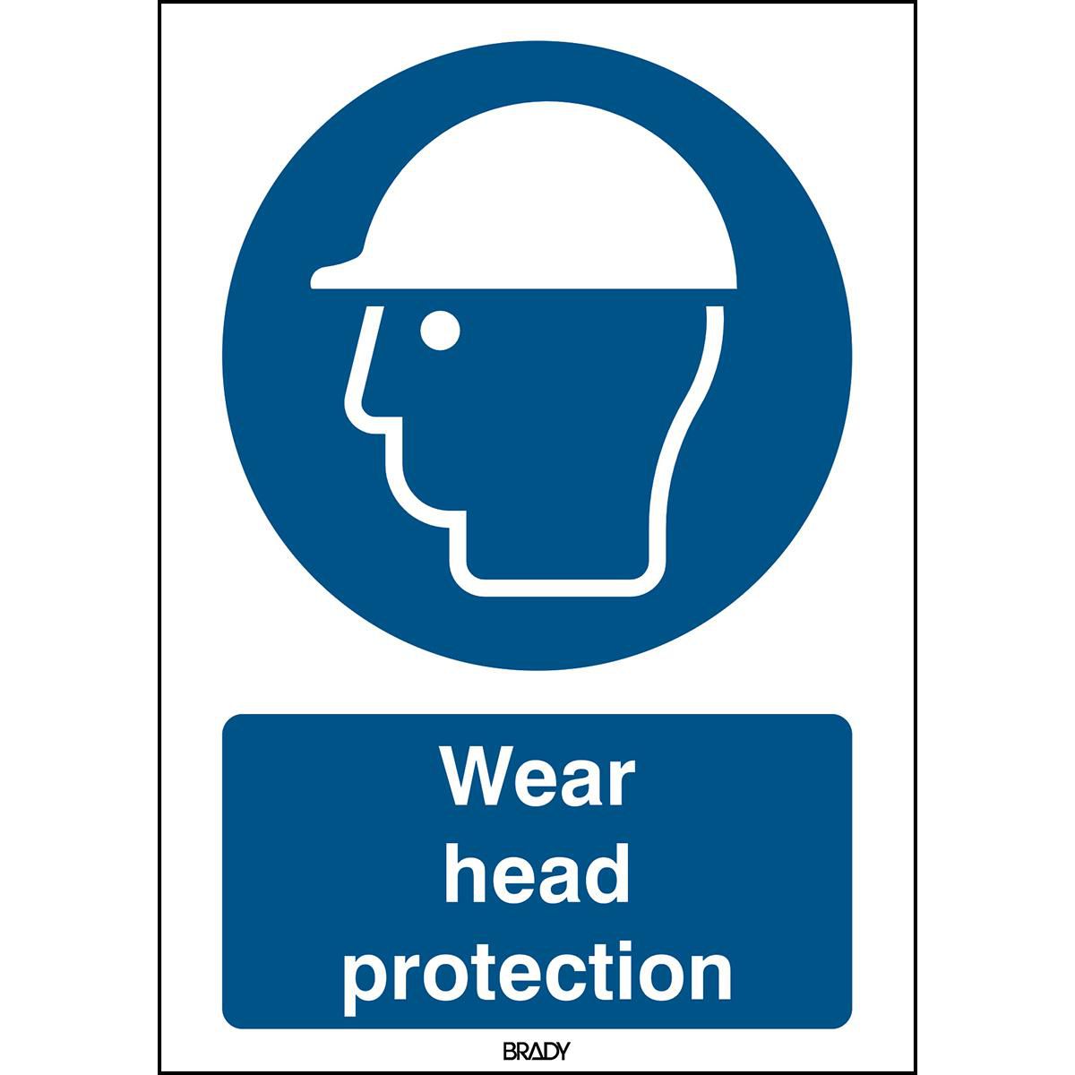 Brady MM014EN278TWM-210X297-1 W128421903 ISO Safety Sign - Wear head 