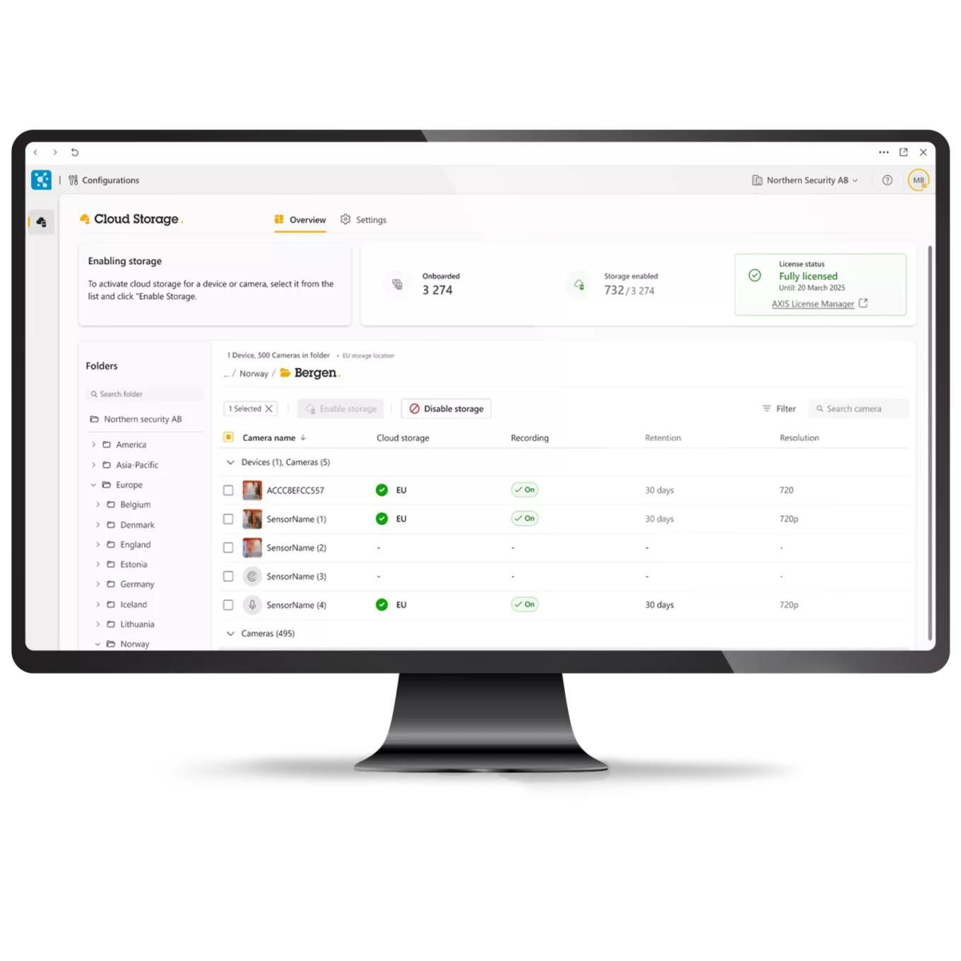 ACS CLOUD STORAGE 30D 720P 1Y