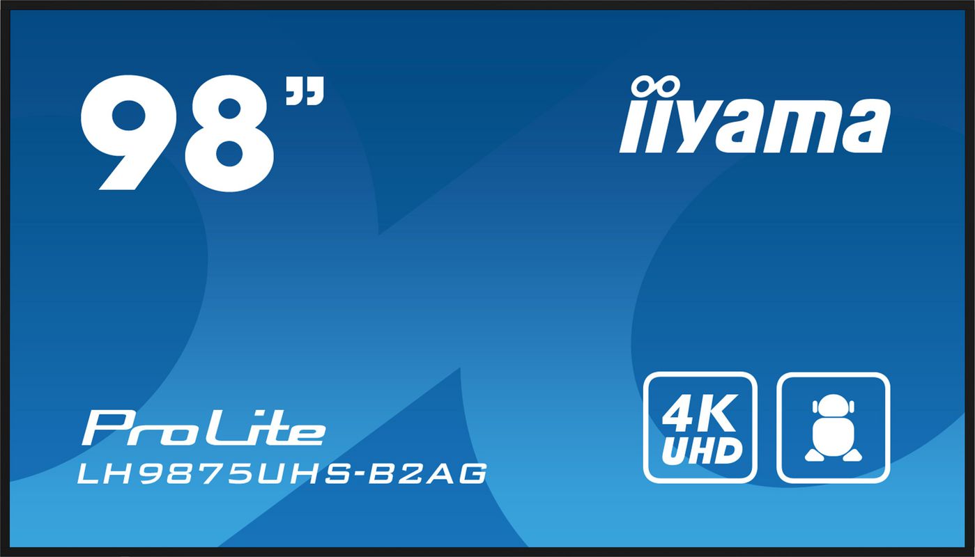 iiyama LH9875UHS-B2AG visualizzatore di messaggi Pannello piatto per segnaletica digitale 248 m (97.5") LED Wi-Fi 500 cd/m 4K U