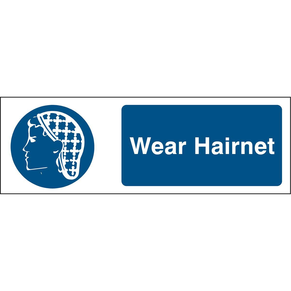 Brady MPIC286EN407TWM-297X105-1 W128421961 Safety Sign - Wear Hairnet 