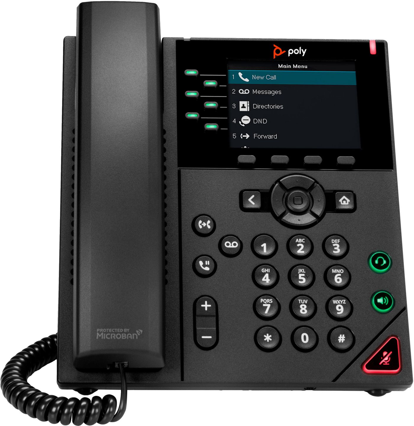 POLY 350 telefono IP Nero 6 linee LCD