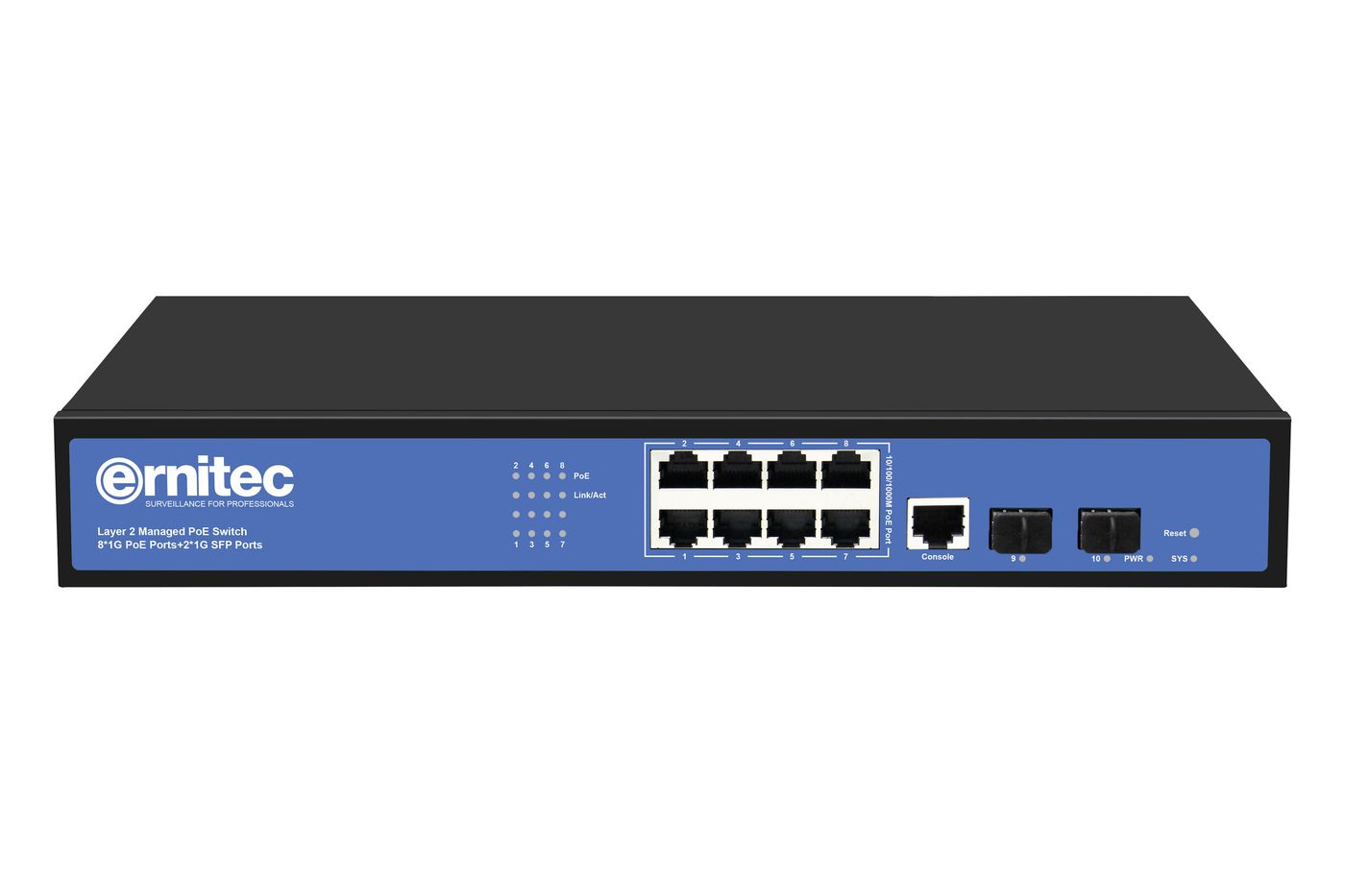 Managed Layer 2+ Switch, 8 x - Gigabit ports, 2 x Gigabit - SFP ports, 1 x Console port - Warranty: 60M