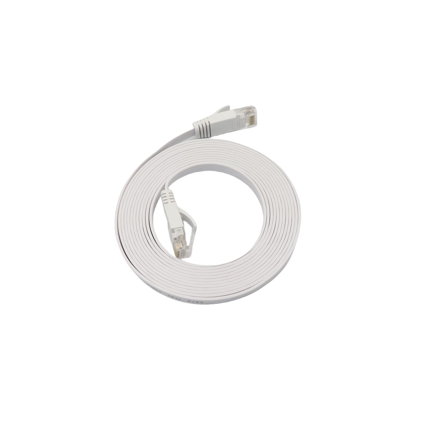 U/UTP CAT6A 2M White Flat - LSZH [TPE Jacket] - Warranty: 300M